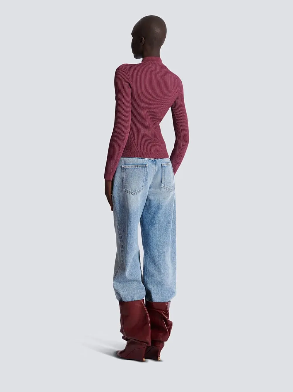 Purple Fitted Knit Cardigan sold by Fashion Clinic product image thumbnail 3