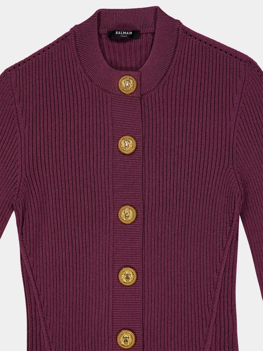 Purple Fitted Knit Cardigan sold by Fashion Clinic product image thumbnail 5