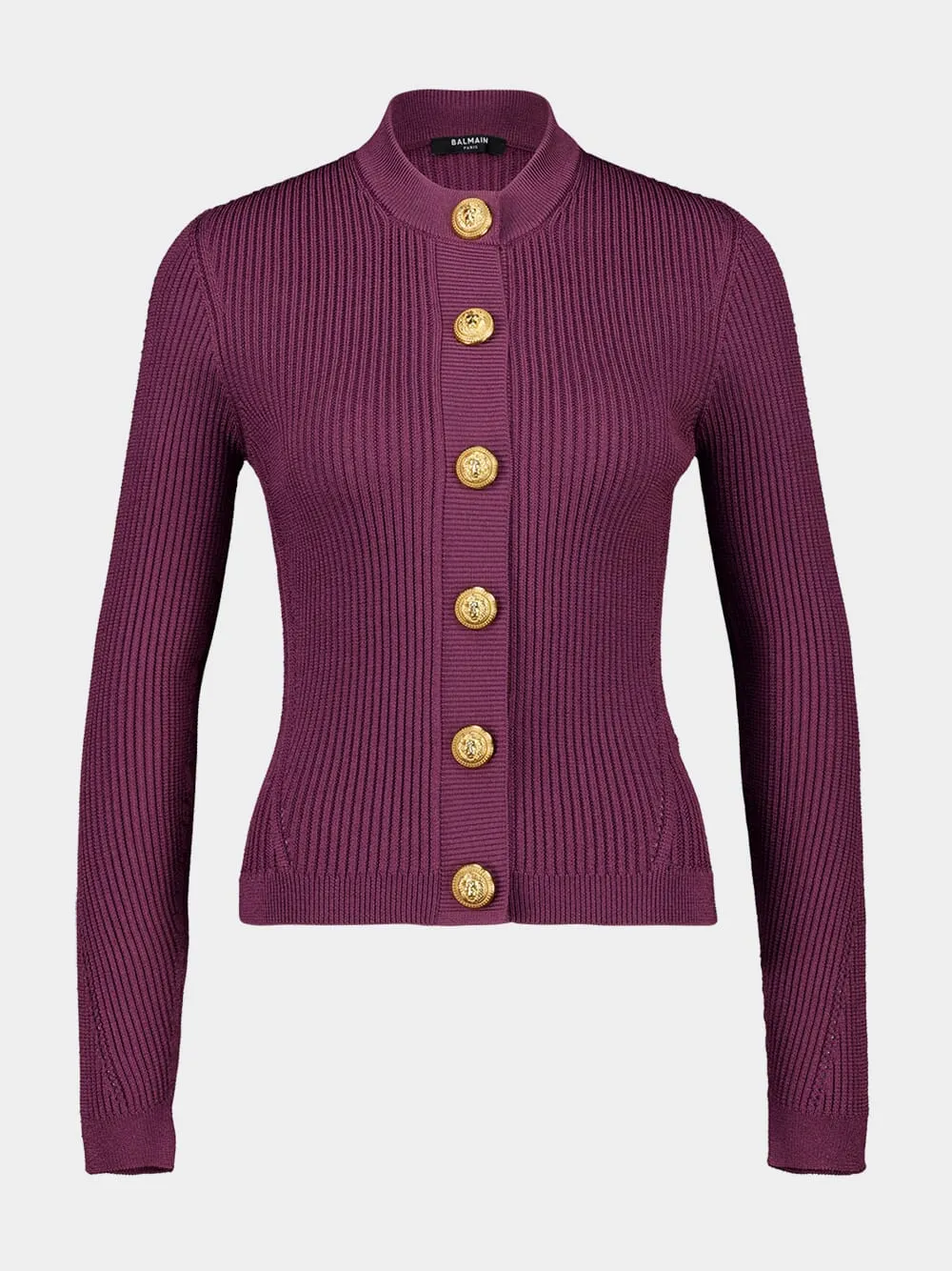 Purple Fitted Knit Cardigan sold by Fashion Clinic product image thumbnail 2