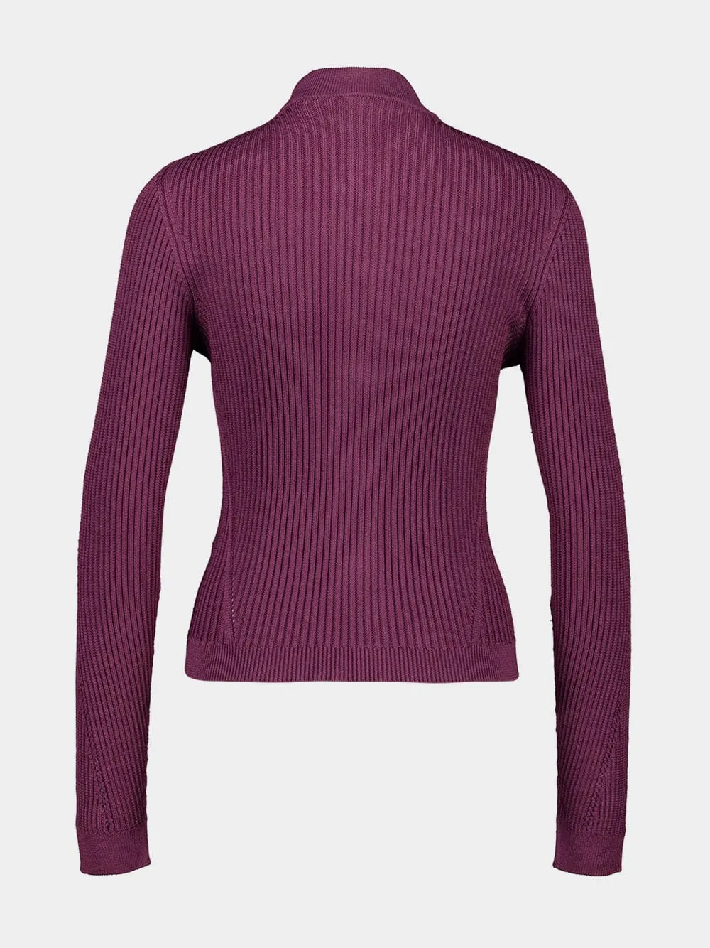 Purple Fitted Knit Cardigan sold by Fashion Clinic product image thumbnail 4