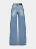 Blue Straight-Leg Faded Denim Jeans sold by Fashion Clinic