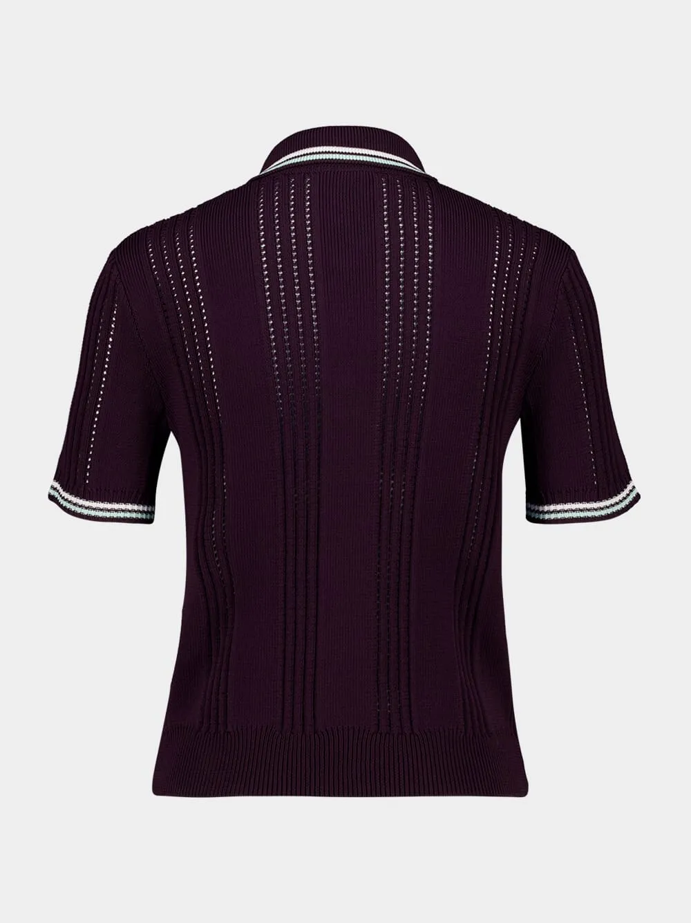 Burgundy Cotton Knit Polo Shirt sold by Fashion Clinic product image thumbnail 2