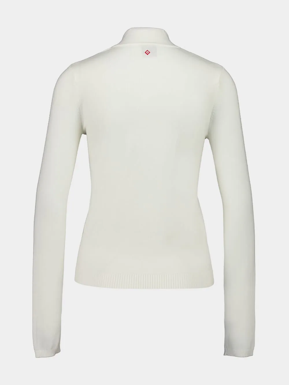 White Merino Wool Cowl H-Neck Sweater sold by Fashion Clinic product image thumbnail 2