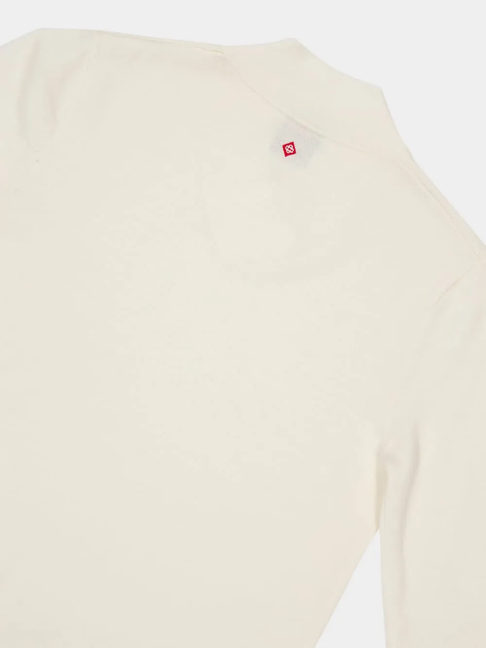 White Merino Wool Cowl H-Neck Sweater sold by Fashion Clinic product image thumbnail 4