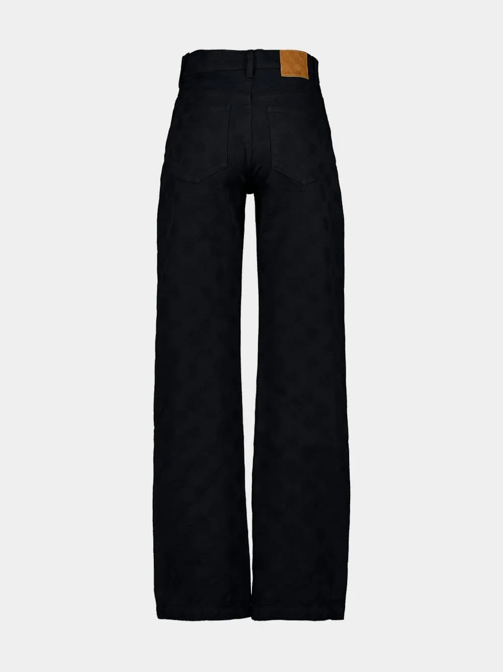 Black Straight Fit Monogram Denim Jeans sold by Fashion Clinic product image thumbnail 2