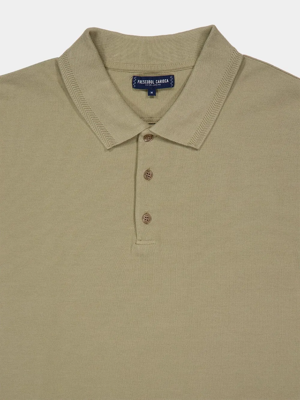 Khaki Green Horacio Cotton Polo Shirt sold by Fashion Clinic product image thumbnail 3