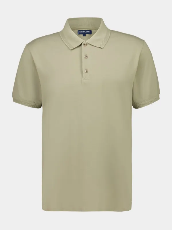Khaki Green Horacio Cotton Polo Shirt sold by Fashion Clinic