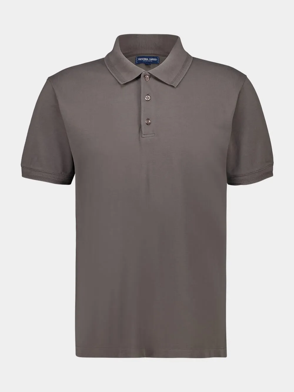 Cedar Grey Horacio Cotton Polo Shirt sold by Fashion Clinic