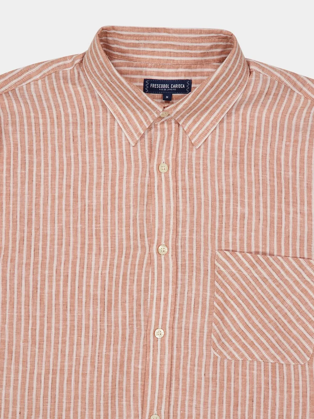 Pale Copper Striped Linen Shirt sold by Fashion Clinic product image thumbnail 3