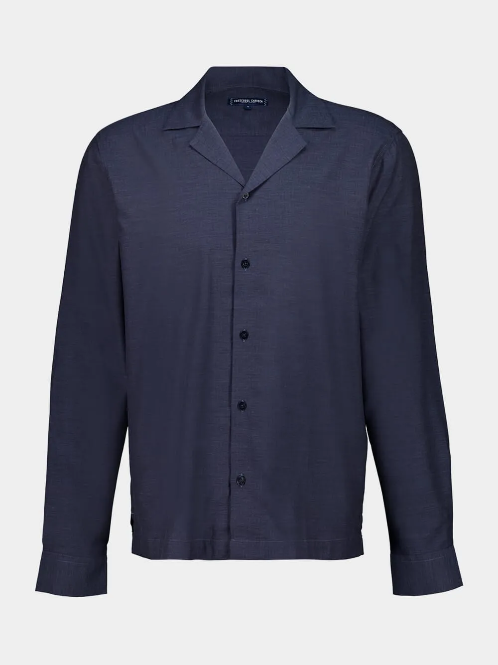 Navy Blue Herringbone Flannel Shirt sold by Fashion Clinic