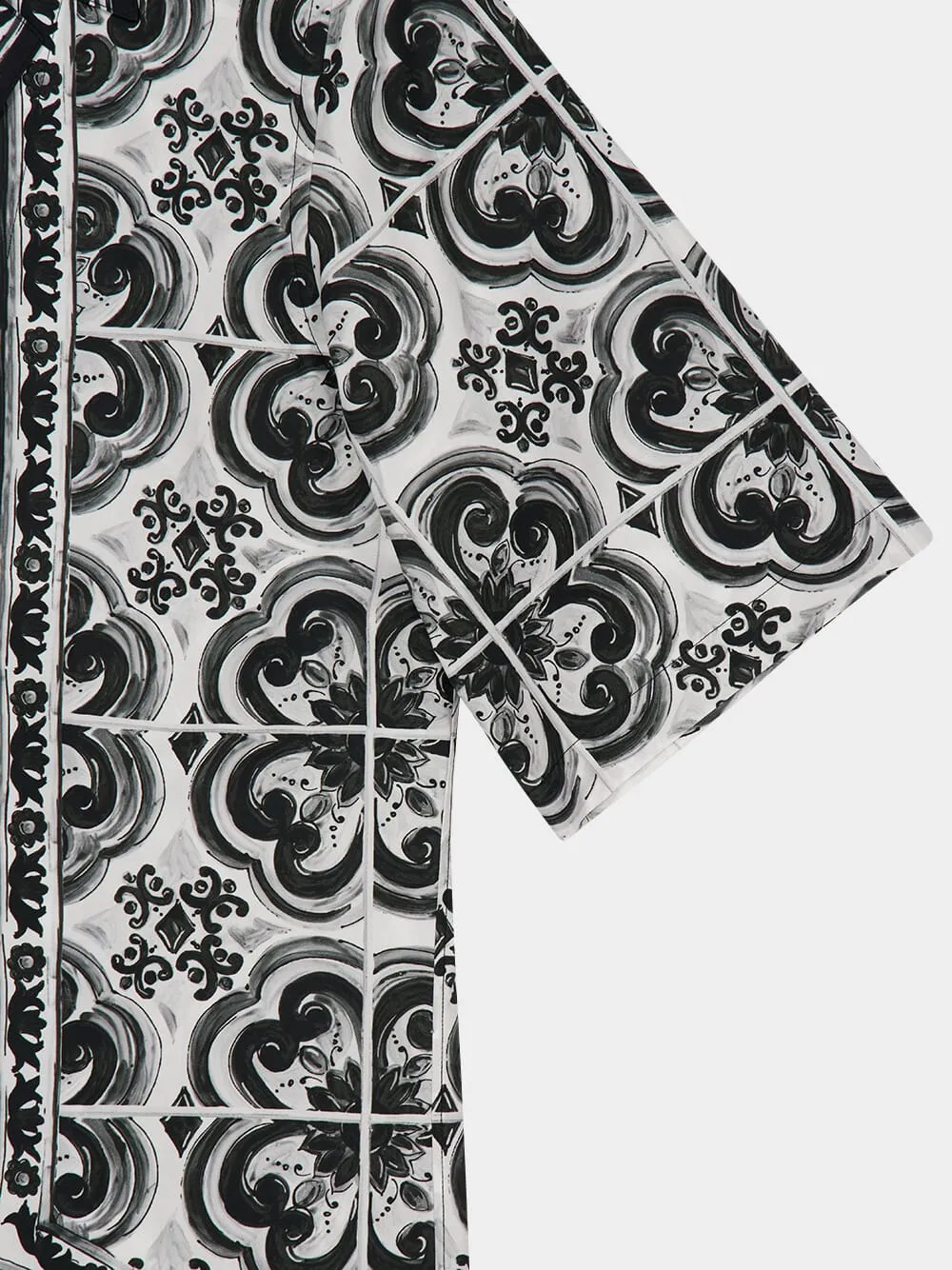 Black Majolica Print Short Sleeve Shirt sold by Fashion Clinic product image thumbnail 4