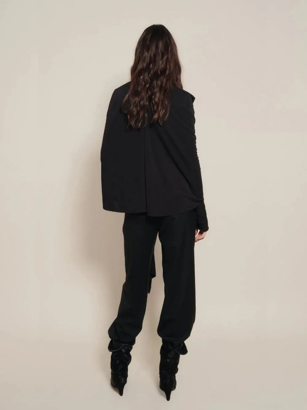 Black Starlight Draped Jersey Bodysuit sold by Fashion Clinic product image thumbnail 4