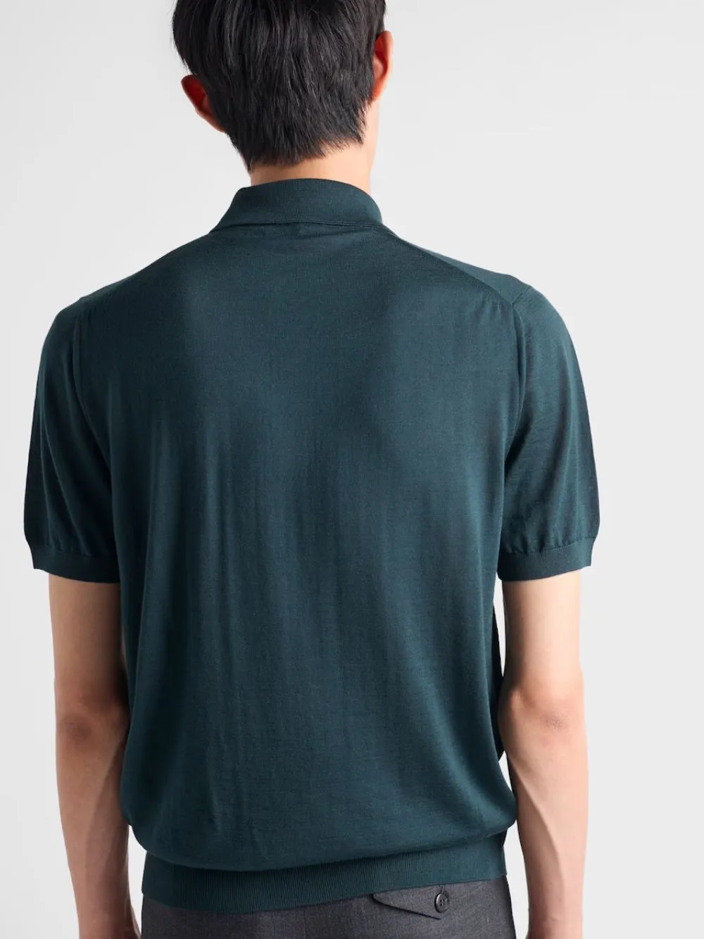 Bottle Green Superfine Wool Polo Shirt sold by Fashion Clinic product image thumbnail 4