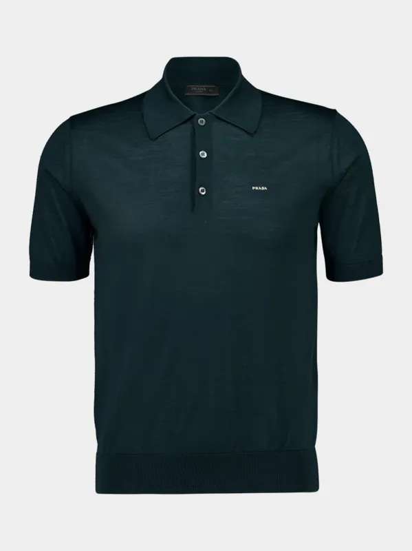 Bottle Green Superfine Wool Polo Shirt sold by Fashion Clinic