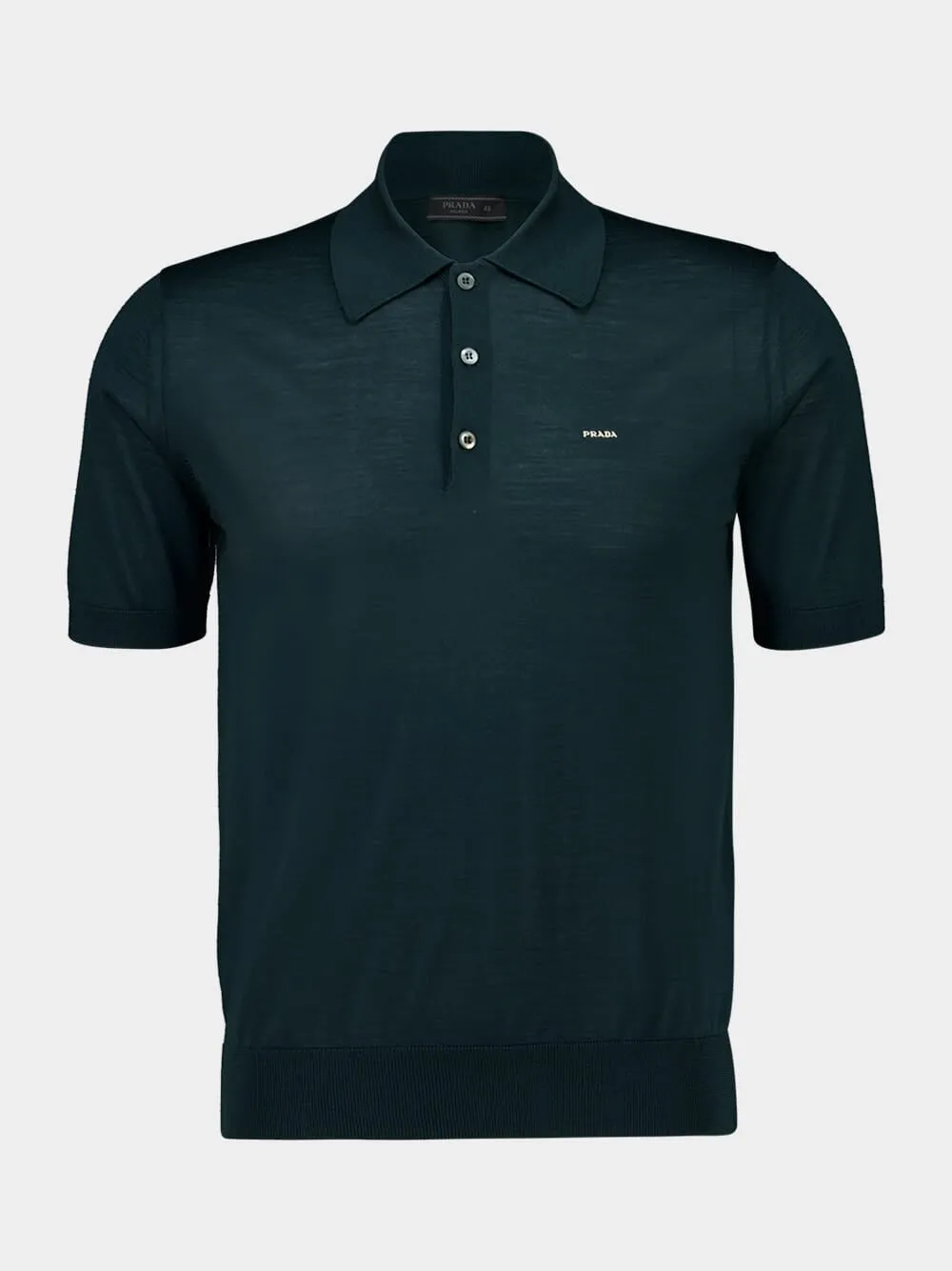 Bottle Green Superfine Wool Polo Shirt sold by Fashion Clinic