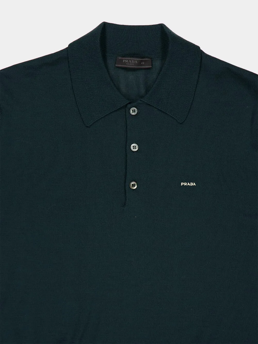 Bottle Green Superfine Wool Polo Shirt sold by Fashion Clinic product image thumbnail 5