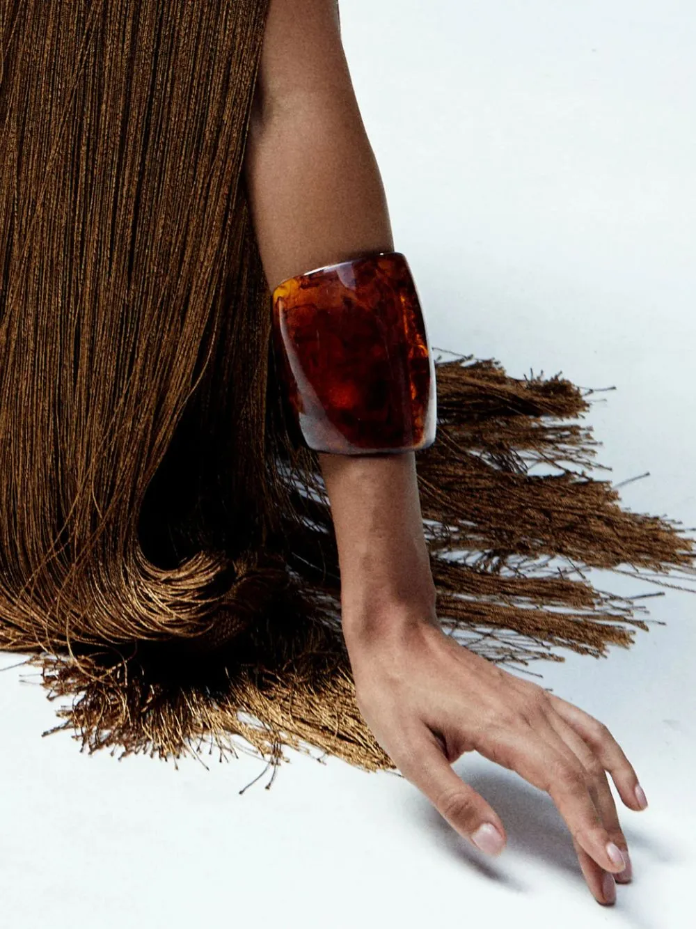 Brown Elsa Resin Cuff sold by Fashion Clinic