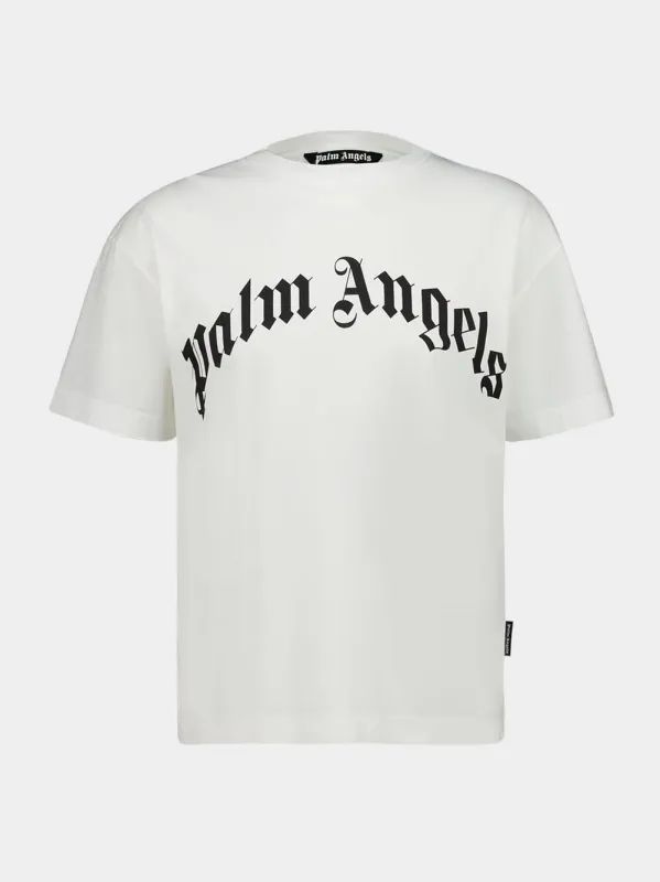 White Curved Logo T-Shirt sold by Fashion Clinic