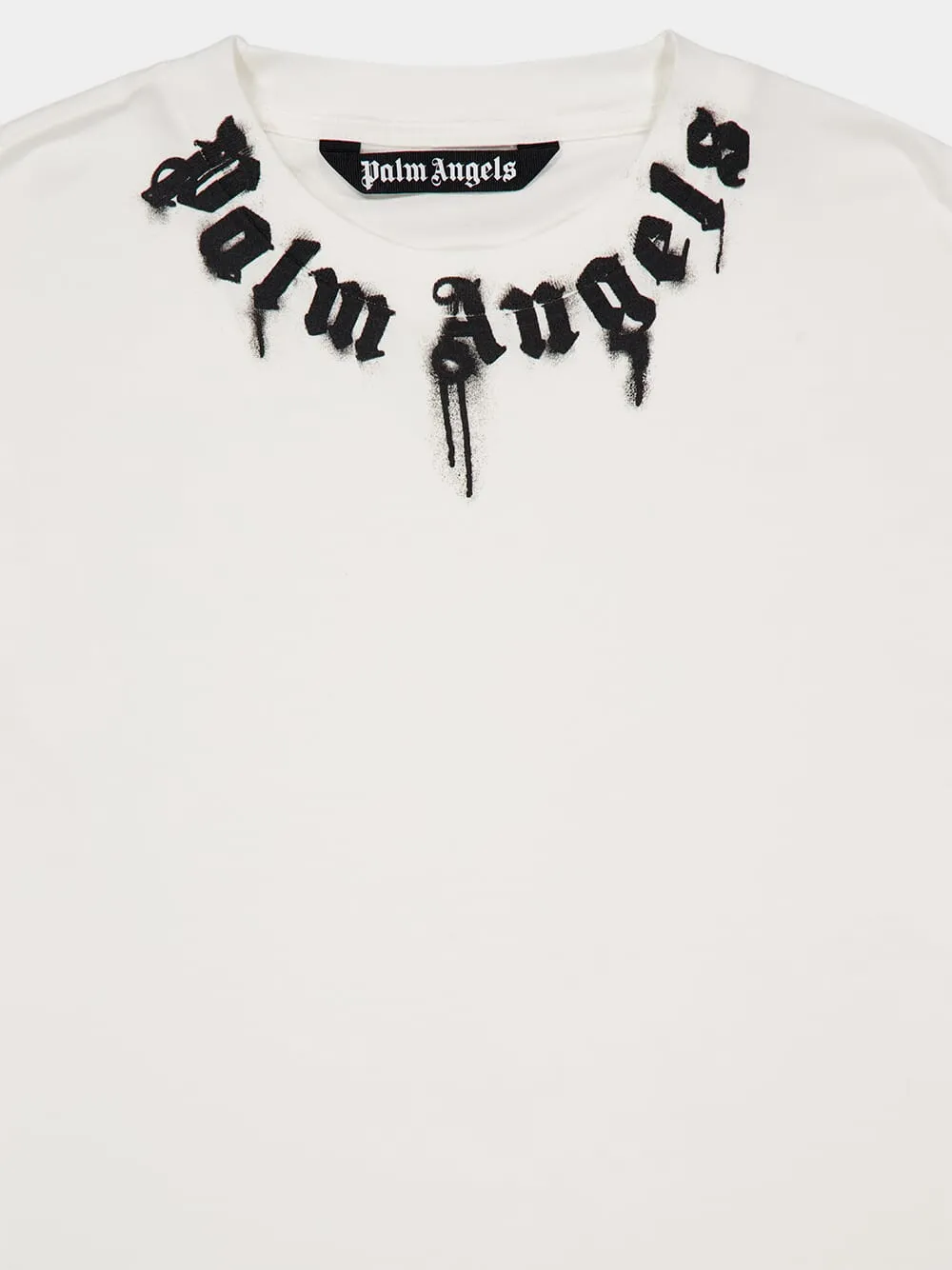 White Logo T-Shirt with Black Collar Detail sold by Fashion Clinic product image thumbnail 3