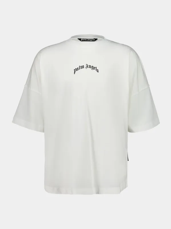White Back Curved Logo T-Shirt sold by Fashion Clinic