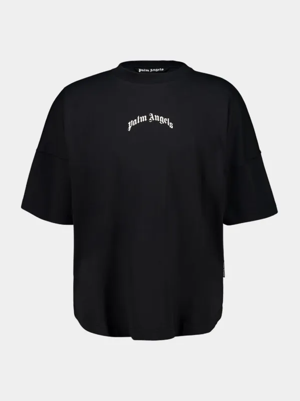 Black Back Curved Logo T-Shirt sold by Fashion Clinic
