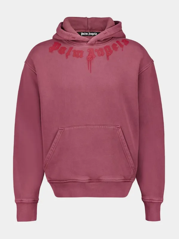 Burgundy Hooded Sweatshirt with Red Neck Logo sold by Fashion Clinic
