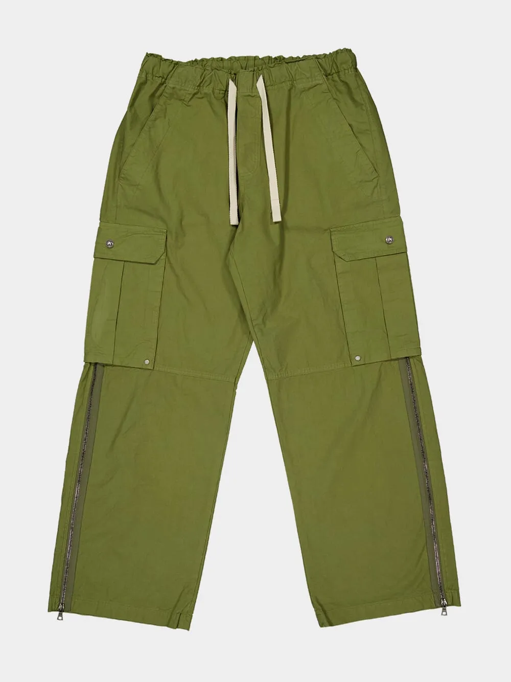 Army Green Cargo Pants with Curved Logo sold by Fashion Clinic product image thumbnail 5