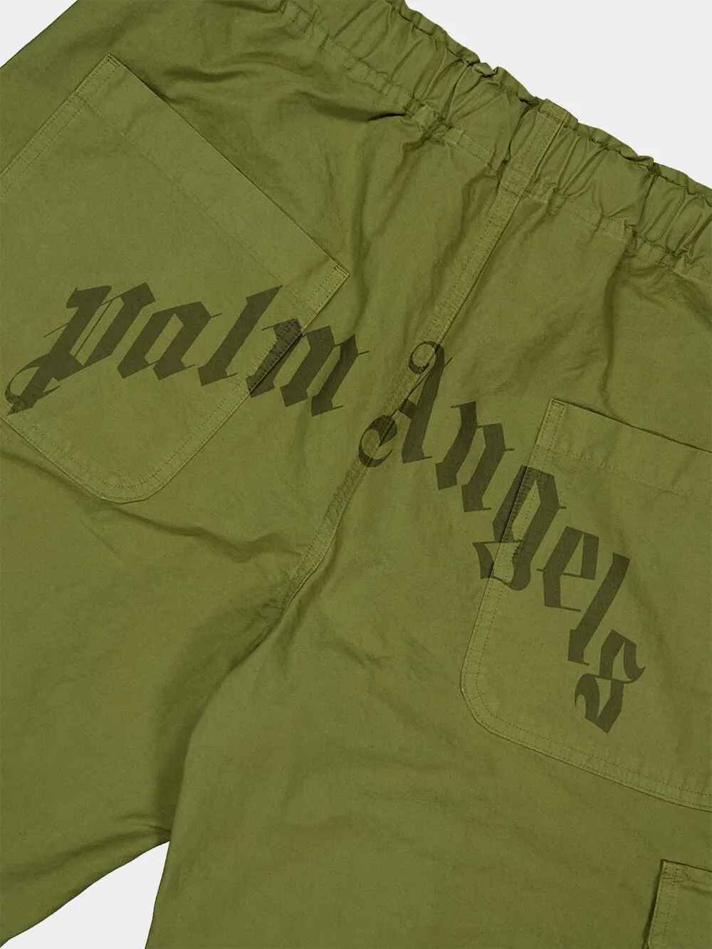 Army Green Cargo Pants with Curved Logo sold by Fashion Clinic product image thumbnail 4