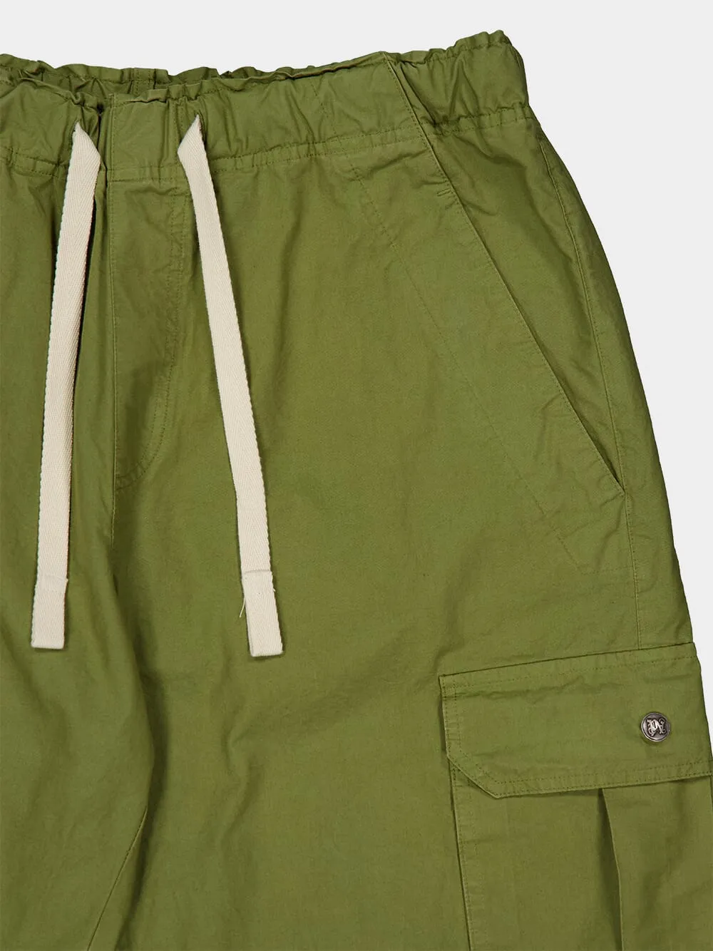 Army Green Cargo Pants with Curved Logo sold by Fashion Clinic product image thumbnail 3
