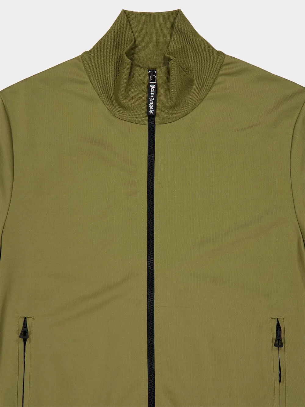 Army Green Track Jacket with Back Curved Logo sold by Fashion Clinic product image thumbnail 3