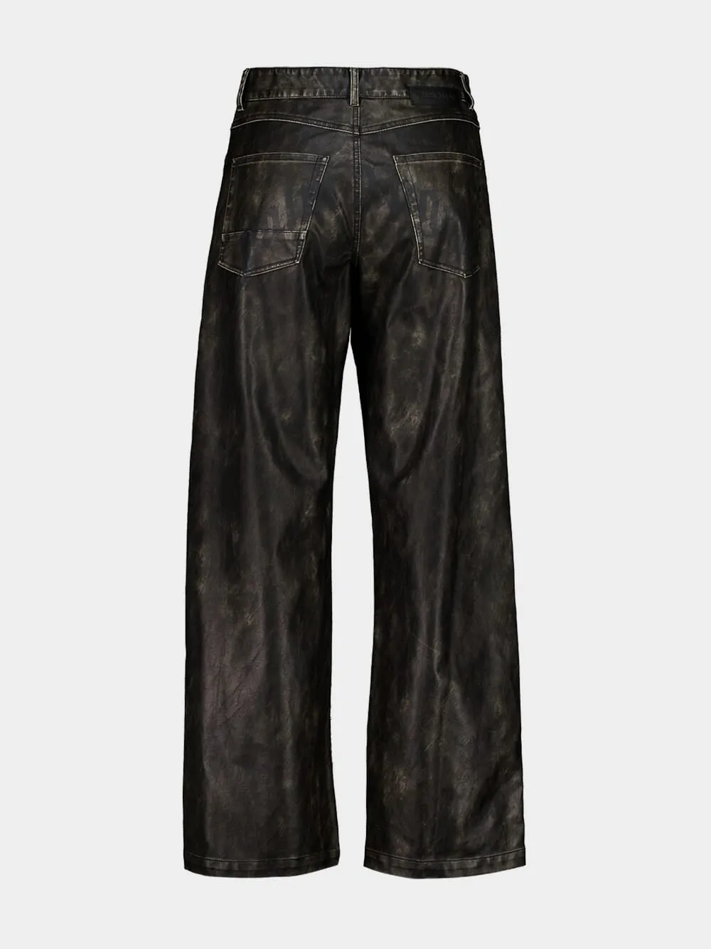 Dark Grey and Black Coated Pants with Logo Detail sold by Fashion Clinic product image thumbnail 2