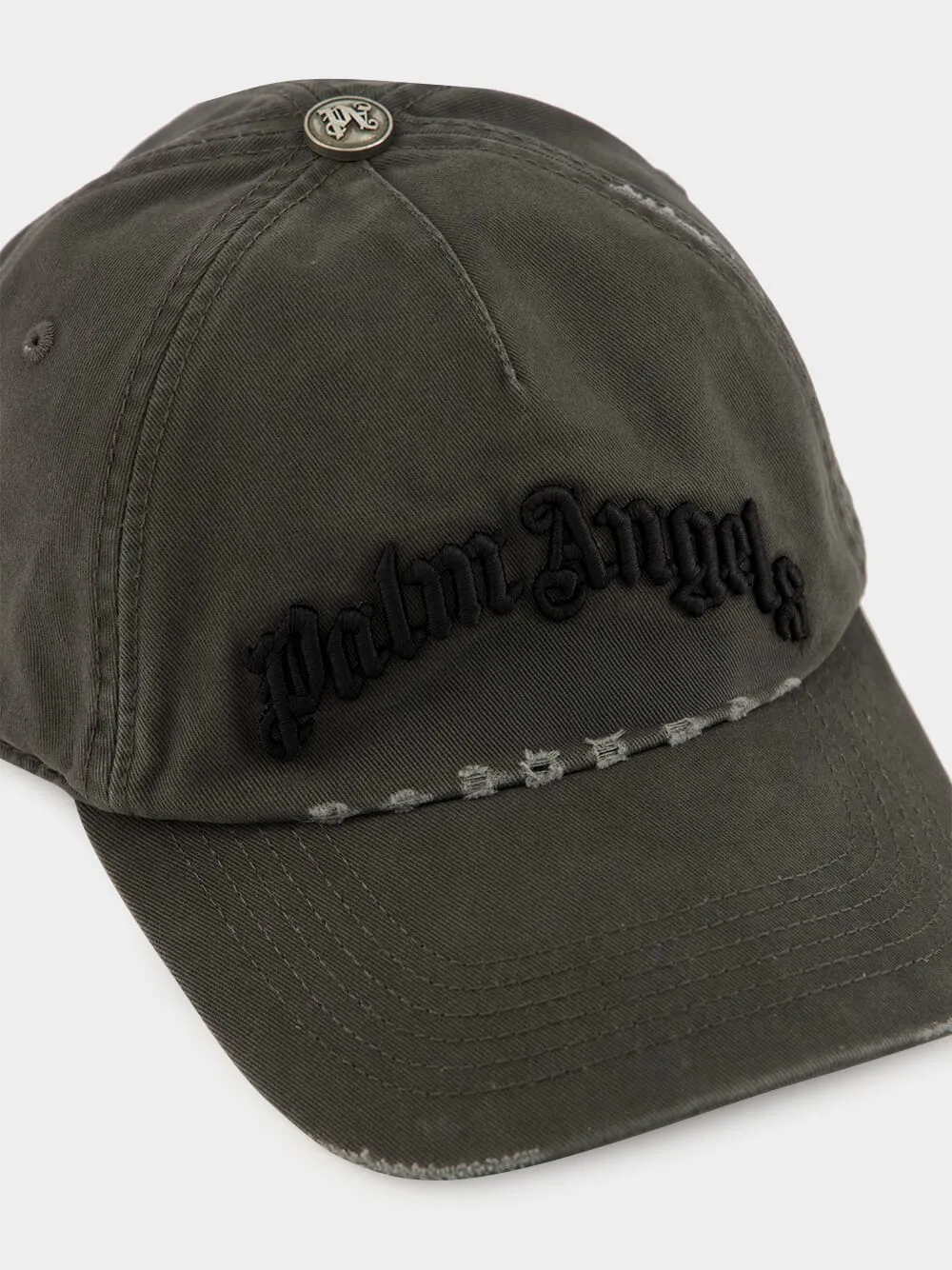 Anthracite Cap with Distressed Black Logo Embroidery sold by Fashion Clinic product image thumbnail 3