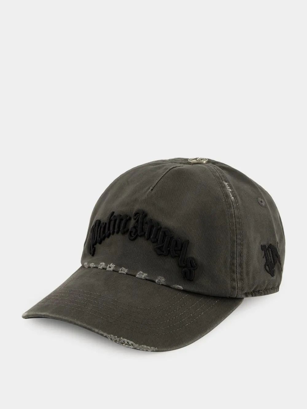 Anthracite Cap with Distressed Black Logo Embroidery sold by Fashion Clinic