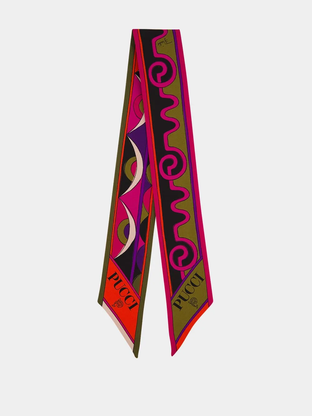 Silk Foulard in Astro and Rhombi Print sold by Fashion Clinic product image thumbnail 2