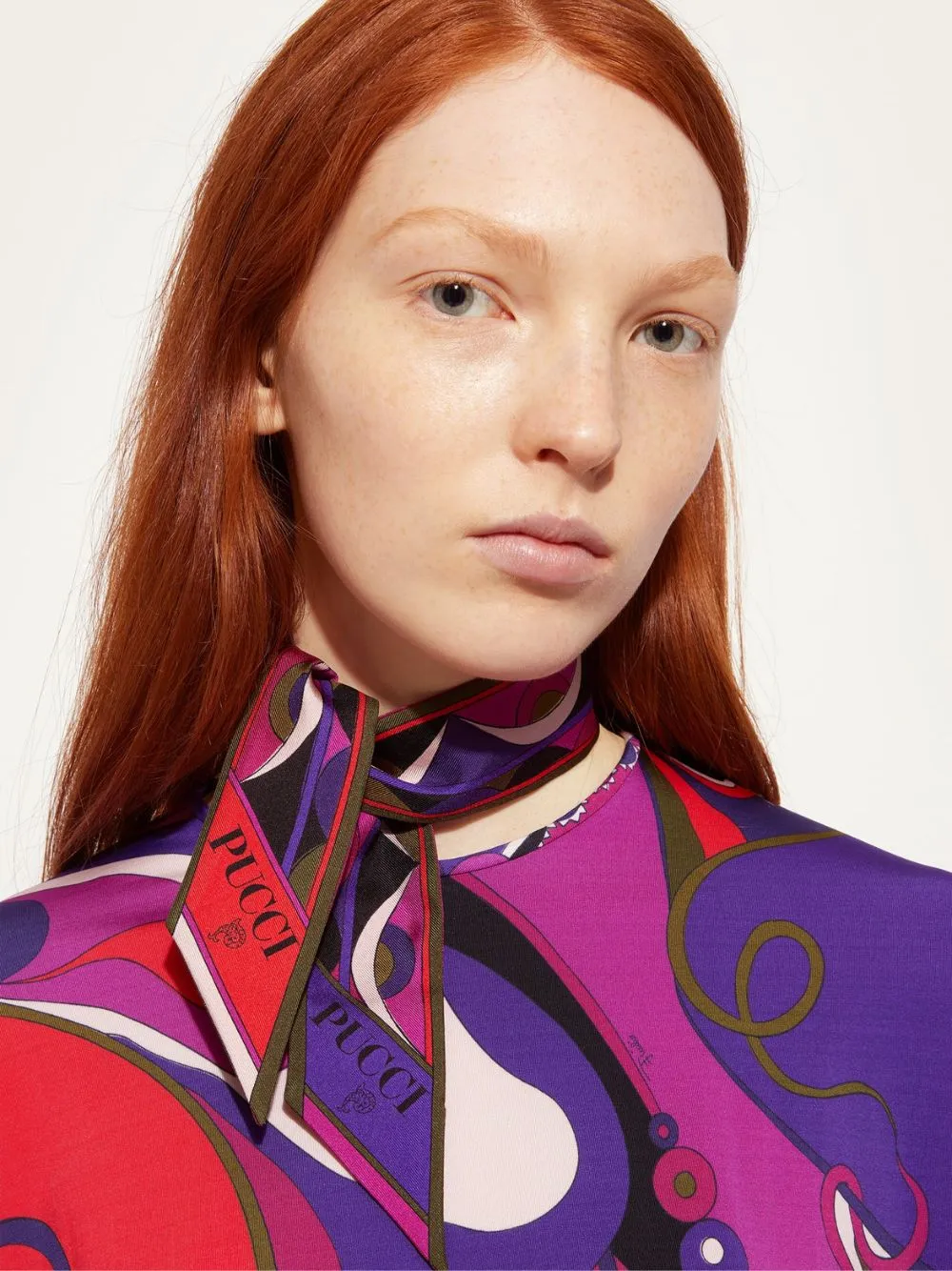 Silk Foulard in Astro and Rhombi Print sold by Fashion Clinic