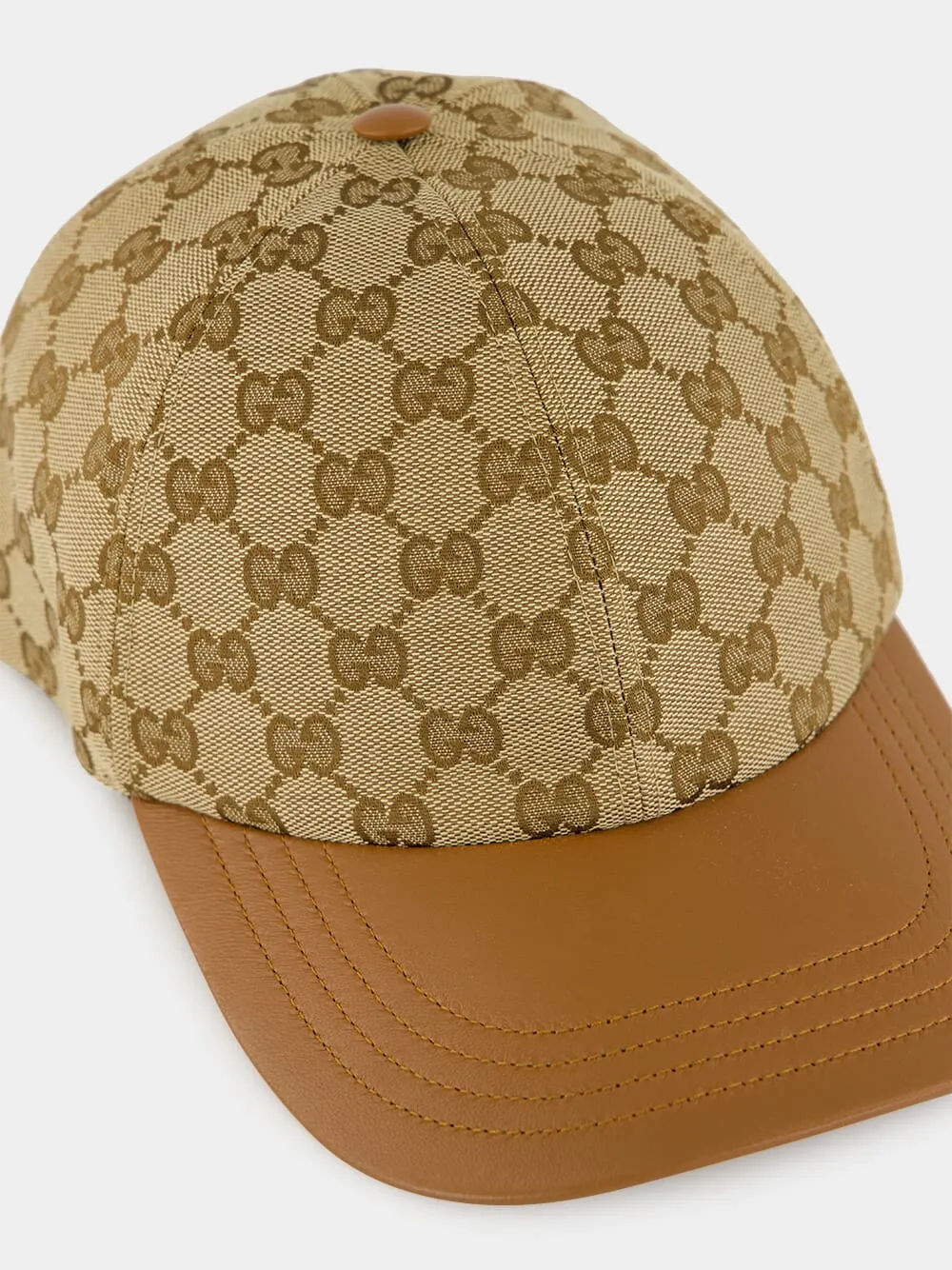GG Canvas Baseball Hat with Leather Trim sold by Fashion Clinic product image thumbnail 3