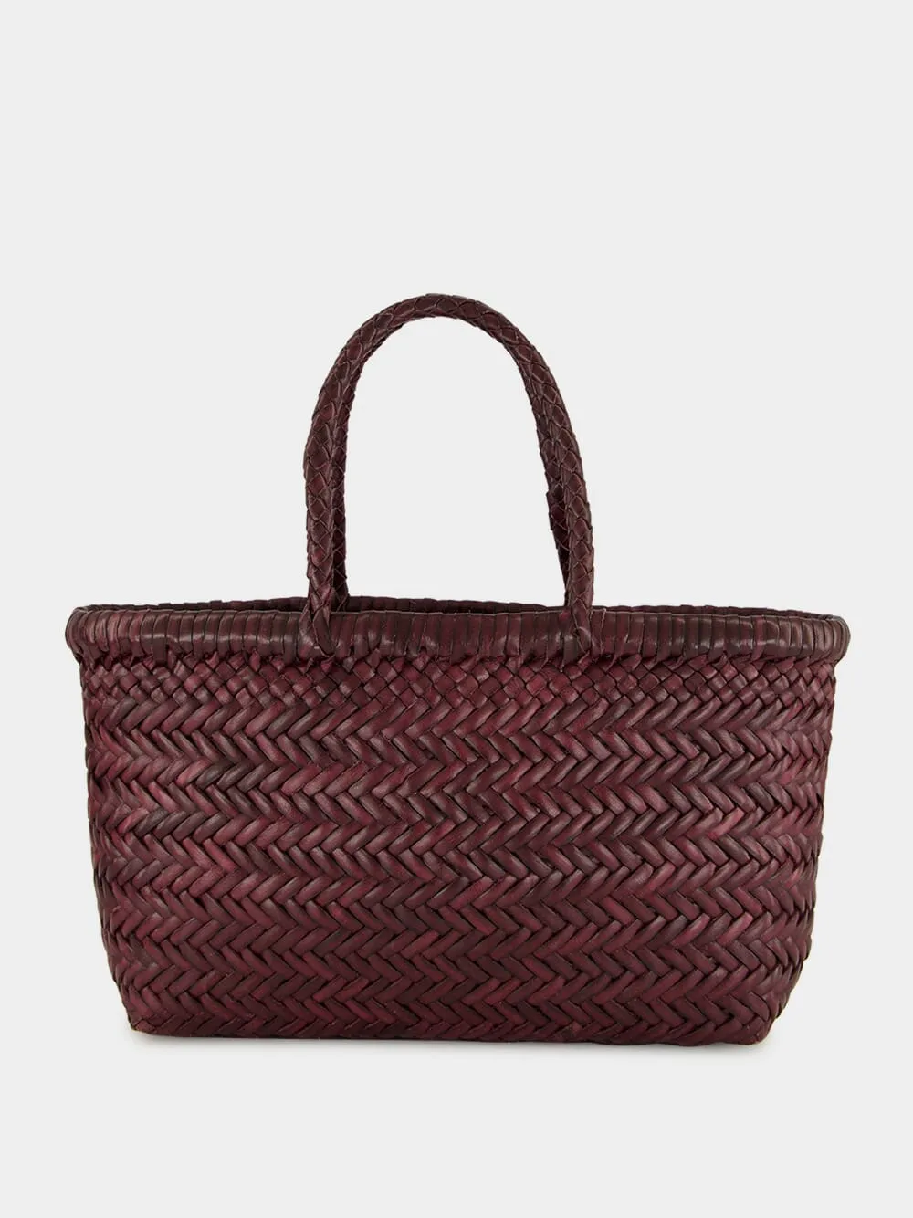 Mini Flat Gora Basket Bag in Plum sold by Fashion Clinic