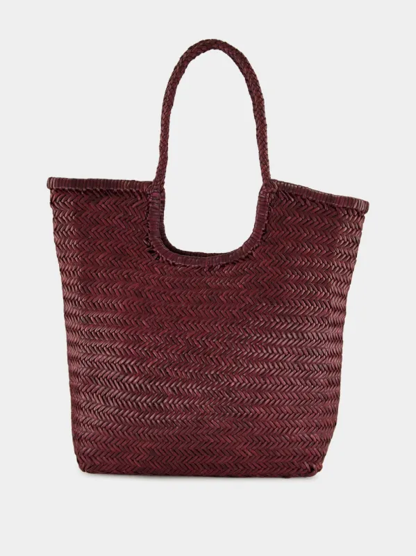 NS Diagonal Triple Jump Bag in Plum sold by Fashion Clinic