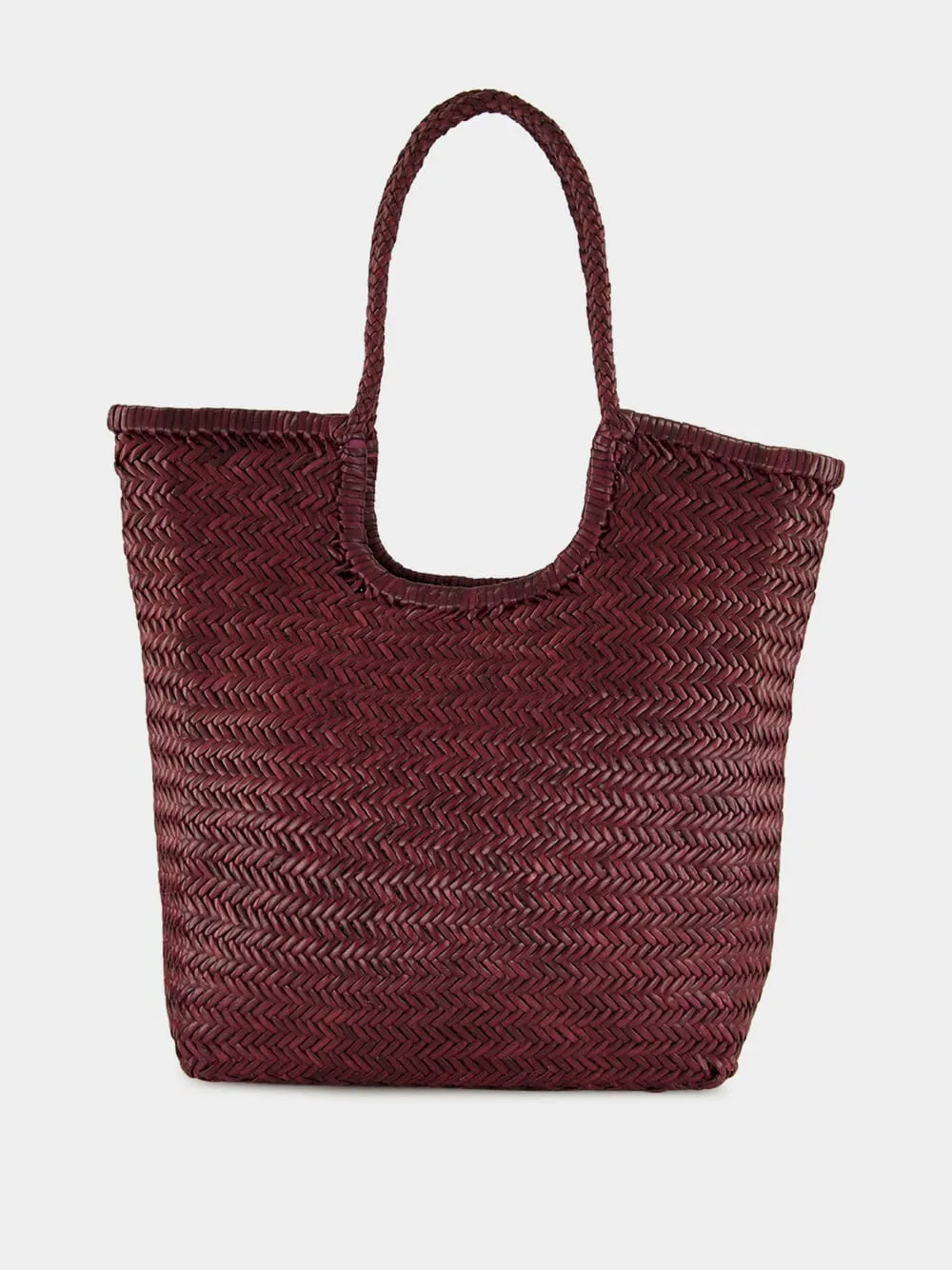 NS Diagonal Triple Jump Bag in Plum sold by Fashion Clinic