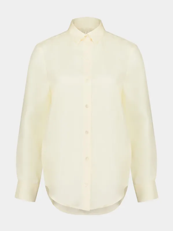 Ametista White Silk Twill Shirt sold by Fashion Clinic
