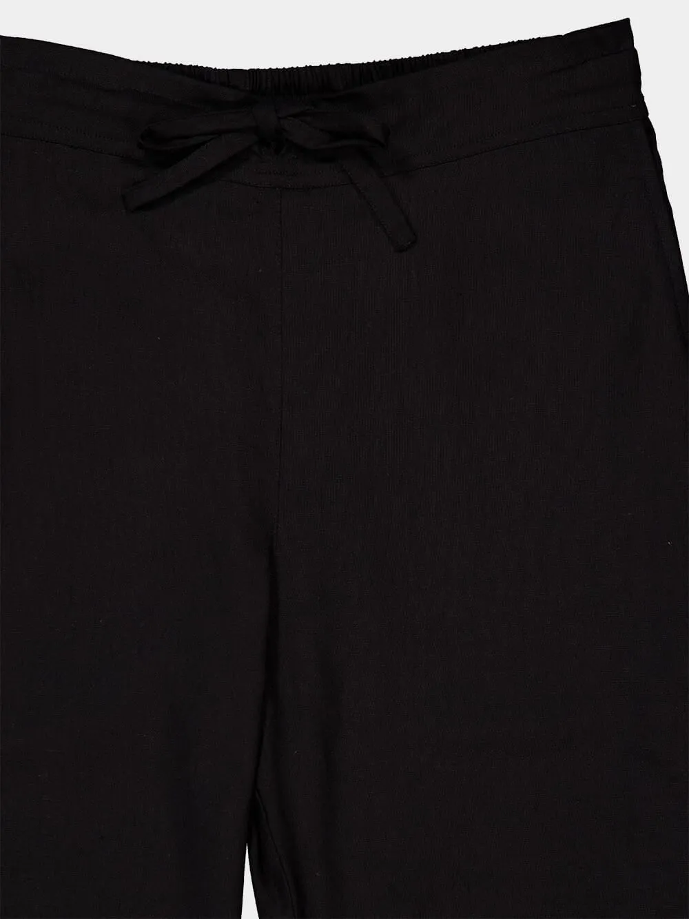 Black Linen Straight-Leg Trousers sold by Fashion Clinic product image thumbnail 3