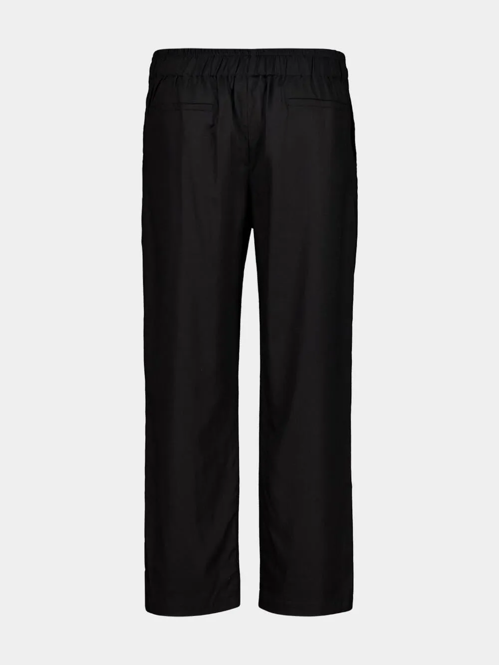 Black Linen Straight-Leg Trousers sold by Fashion Clinic product image thumbnail 2