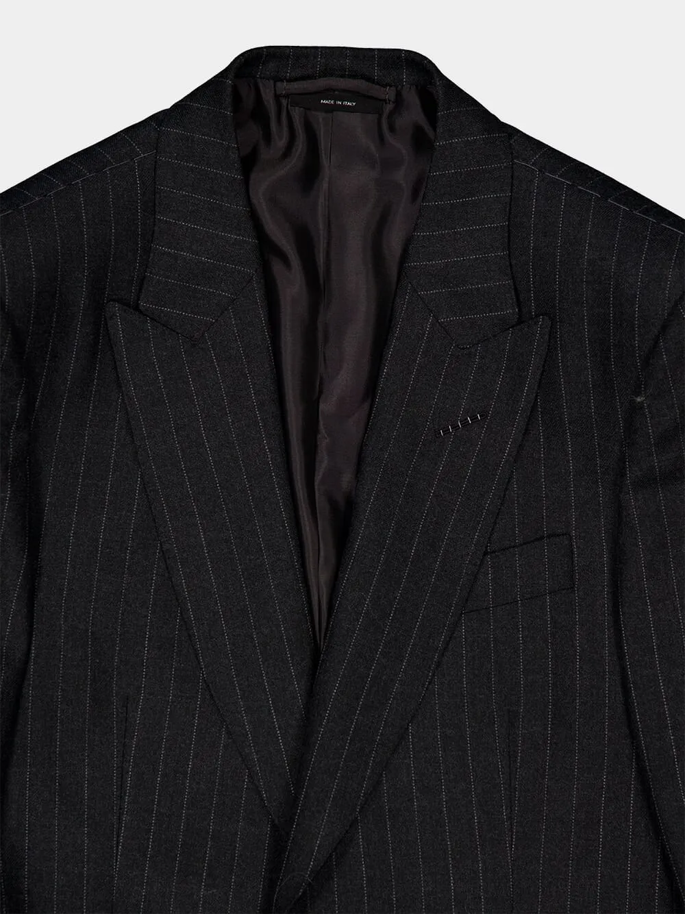 Dark Grey Wool Pinstripe Blzer sold by Fashion Clinic product image thumbnail 3