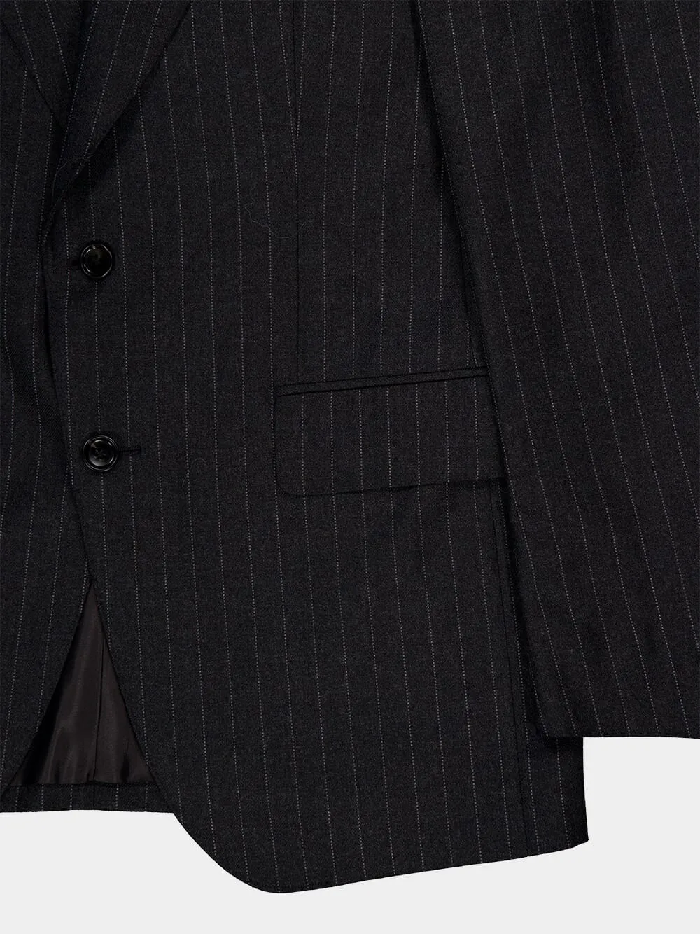 Dark Grey Wool Pinstripe Blzer sold by Fashion Clinic product image thumbnail 4