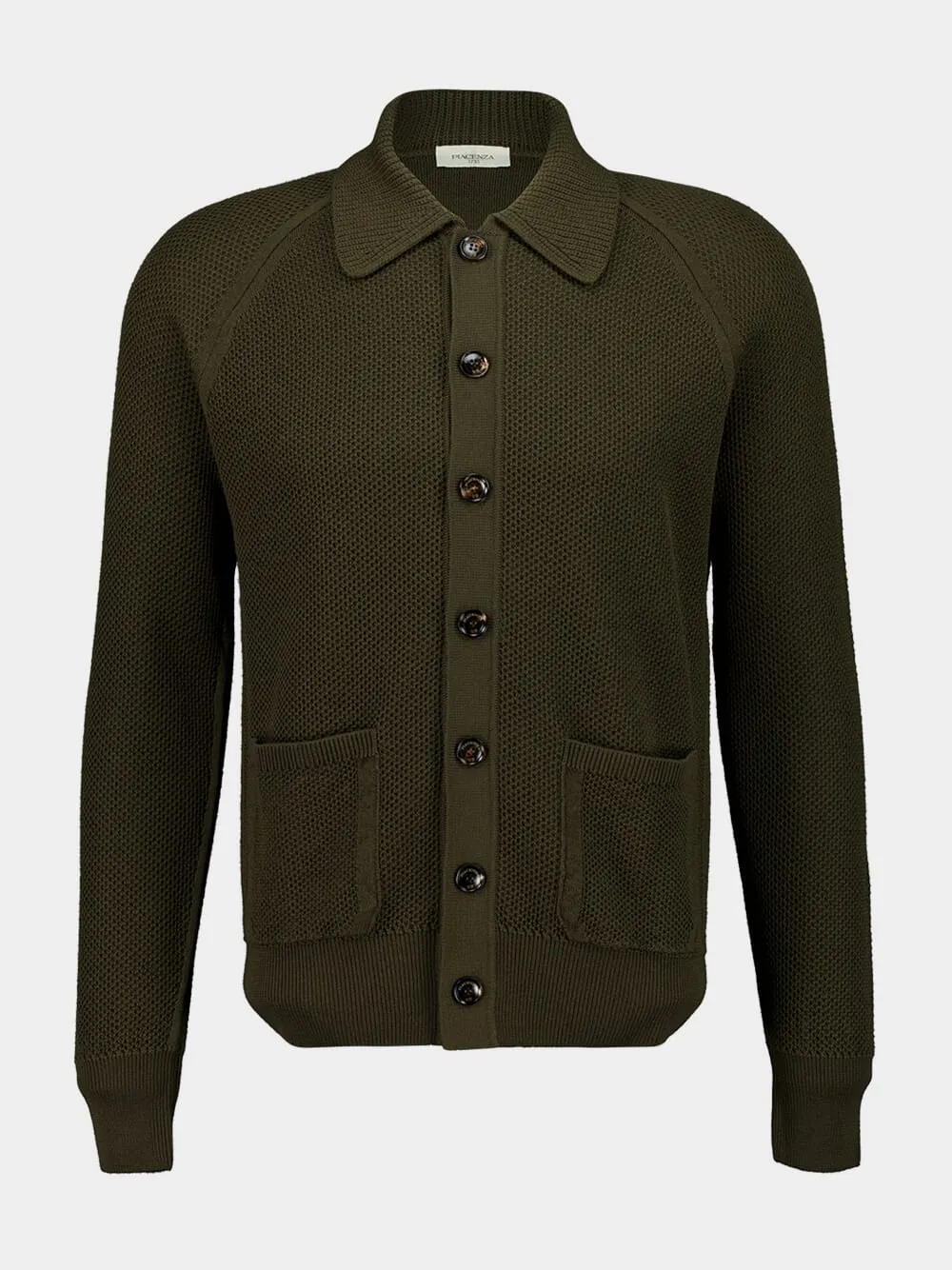 Brown Virgin Wool Button-Up Overshirt sold by Fashion Clinic