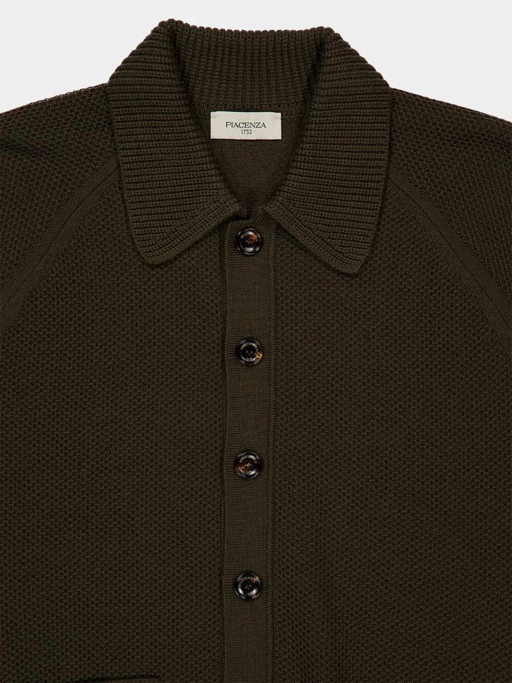 Brown Virgin Wool Button-Up Overshirt sold by Fashion Clinic product image thumbnail 3