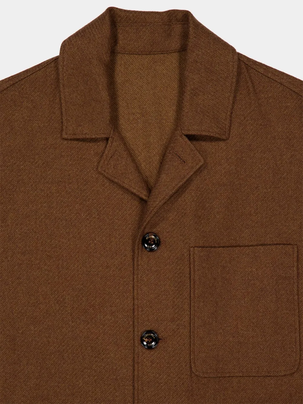 Brown Cashmere-Silk Buttoned Jacket sold by Fashion Clinic product image thumbnail 3