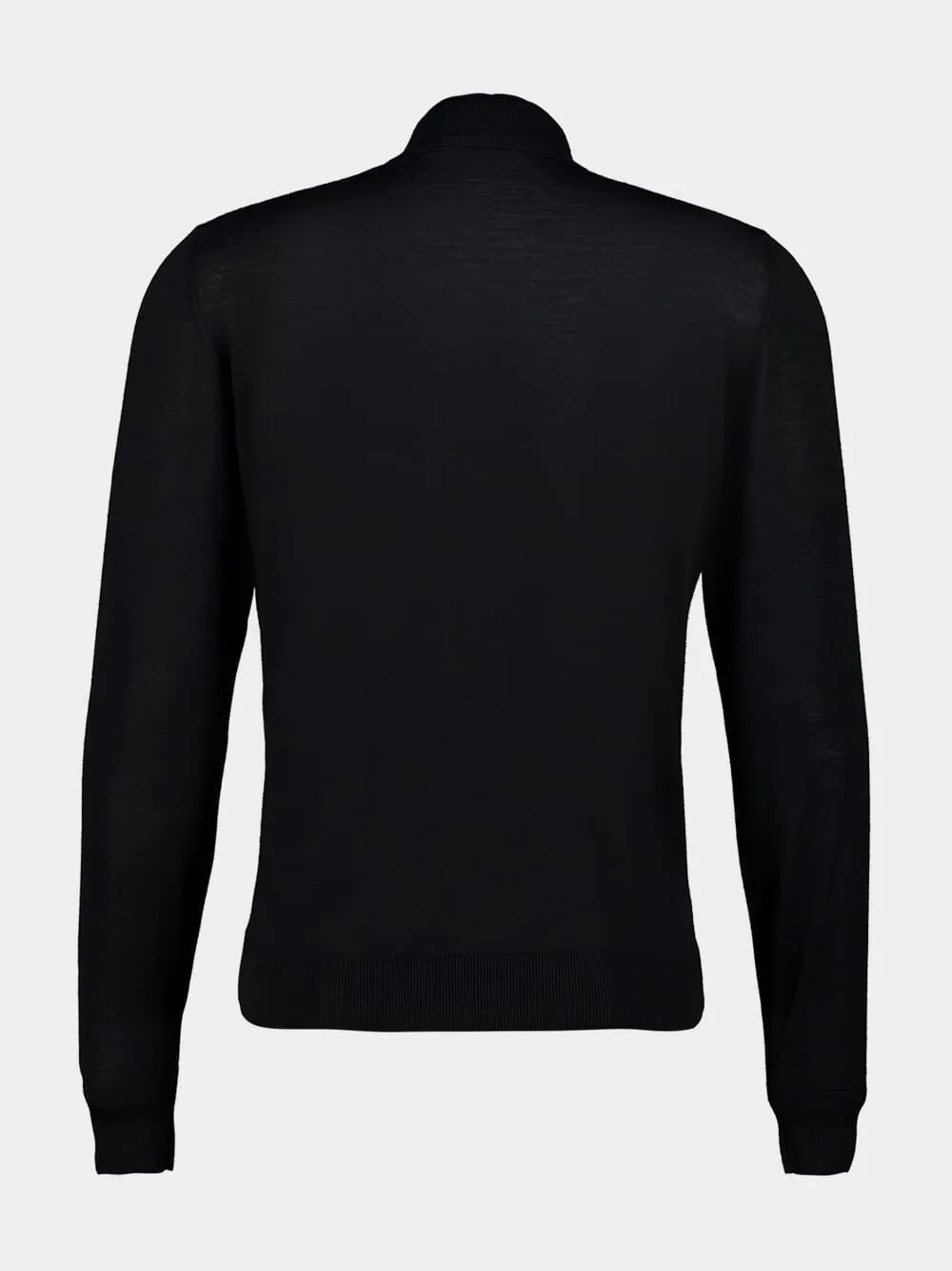 Black Virgin Wool High-Neck Jumper sold by Fashion Clinic product image thumbnail 2