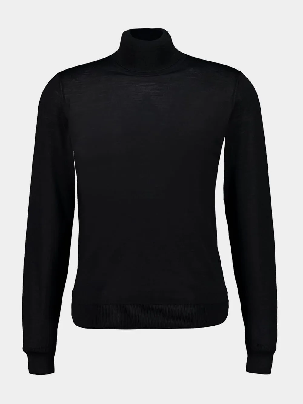 Black Virgin Wool High-Neck Jumper sold by Fashion Clinic