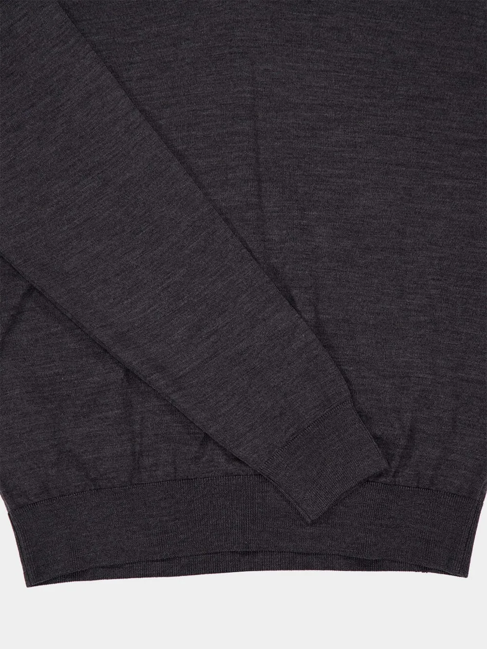 Grey Virgin Wool V-Neck Jumper sold by Fashion Clinic product image thumbnail 4